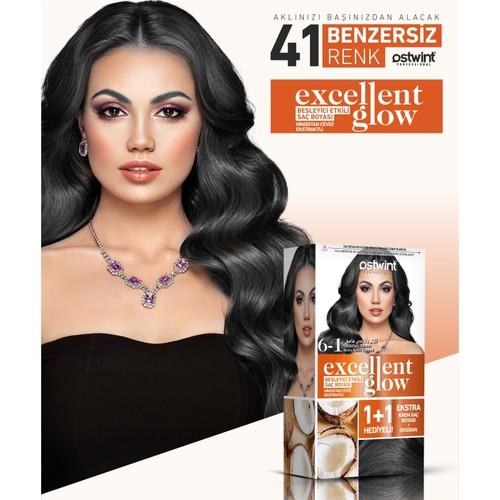 Ostwint Excellent Glow 1+1 Li Saç Boyası Seti No.6.1 Koyu Küllü Kumral