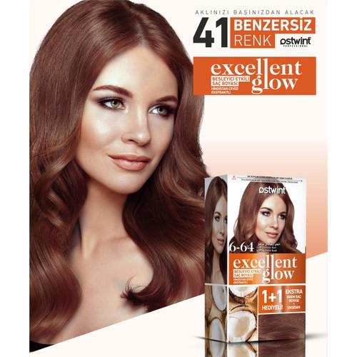 Ostwint Excellent Glow 1+1 Li Saç Boyası Seti No.6.64 Koyu Kumral Kızıl
