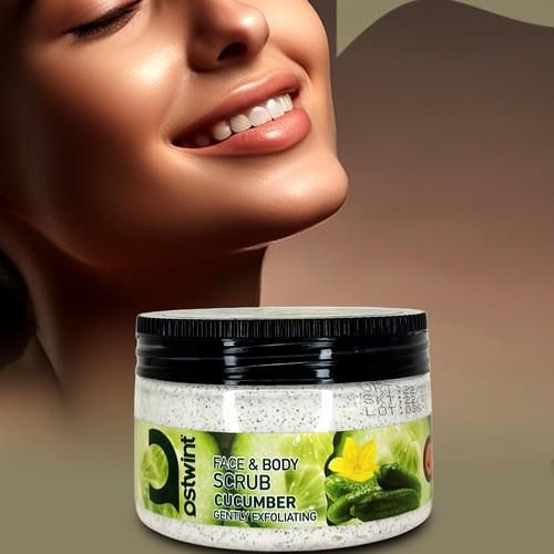 Ostwint Yüz ve Vücut Scrub Jel Salatalık Yenileyici Etki 300 ml Yağlı Ciltler İçin