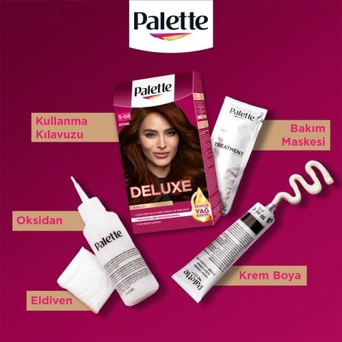 Palette Deluxe 5-68 Kestane Zengin Yağ Bakımı Kit Saç Boyası Bakım Maskesi