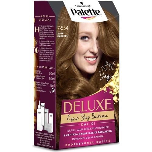 Palette Deluxe Kalıcı Renkler 7-554 Altın Karamel Saç Boyası