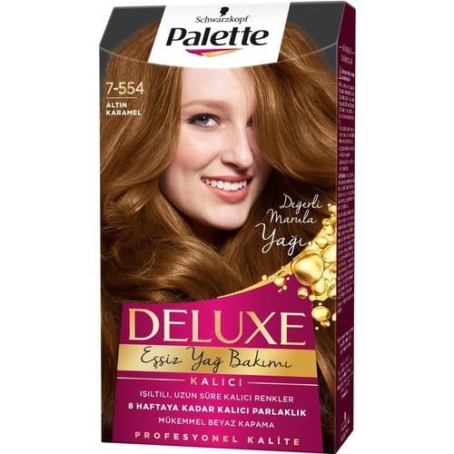 Palette Deluxe Kalıcı Renkler 7-554 Altın Karamel Saç Boyası