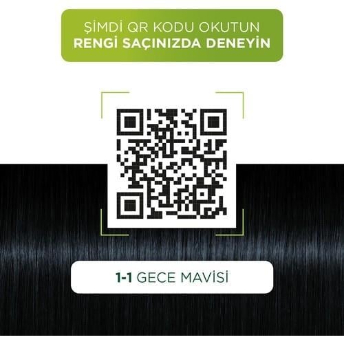 Palette Kalıcı Doğal Renkler 1-1 Gece Mavisi Kakao Yağı Saç Boyası