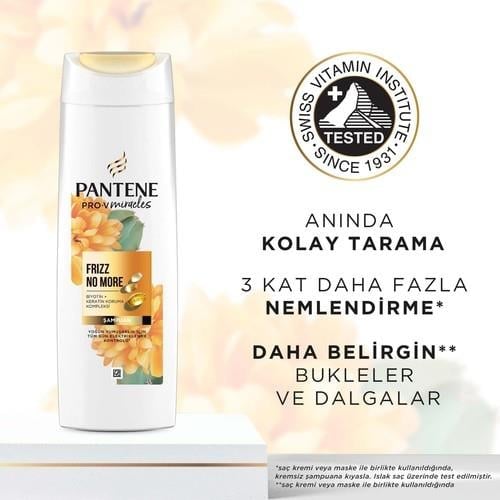 PANTENE PRO-V MIRACLES Frizz No More Elektriklenme Karşıtı Şampuan  Kuru ve Kıvırcık Saçlar İçin 325ML