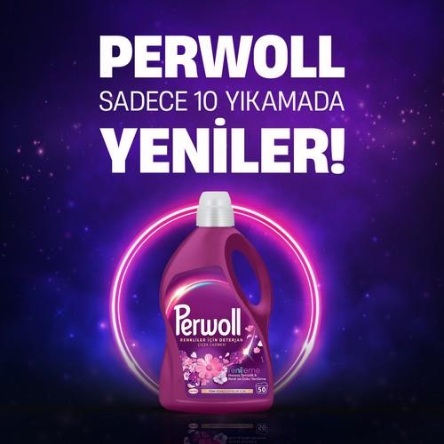 Perwoll Çiçek Cazibesi Renkli Giysiler için Sıvı Çamaşır Deterjanı 2750 ml (50 Yıkama)
