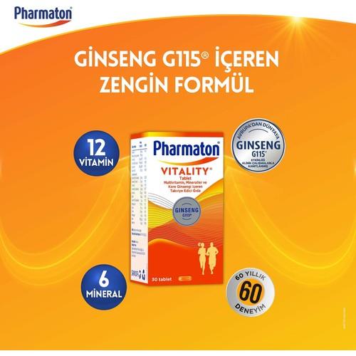 Pharmaton Vitality 30 Tablet - Ginseng G115, Multivitamin ve Mineraller