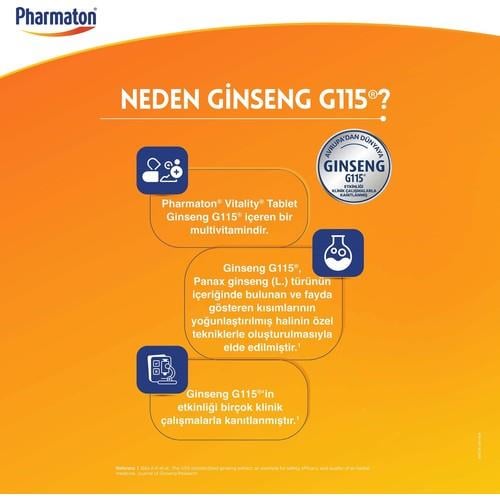 Pharmaton Vitality 30 Tablet - Ginseng G115, Multivitamin ve Mineraller