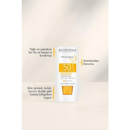 Photoderm Stick SPF50+ Göz Çevresi, Dudak, Hassas Bölgeler Yüksek Korumalı Stick Güneş Koruyucu 8 gr