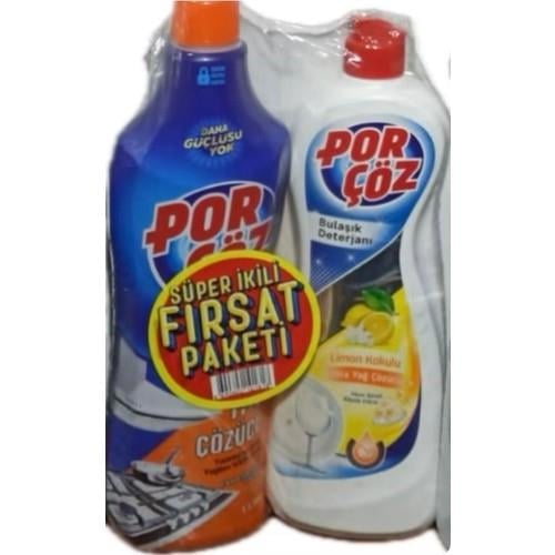 Porçöz Yag Çöz 1000 ml & 675 Porçöz Bulaşık Limon