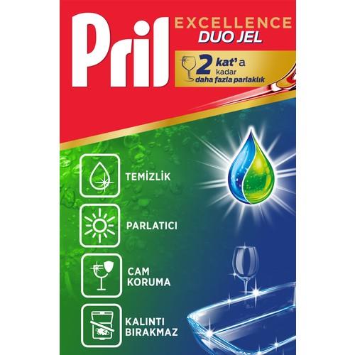 Pril Excellence Duo Jel Bulaşık Makinesi Deterjanı 900 ml 50 Yıkama Yağ Çözücü Ekstra Parlaklık