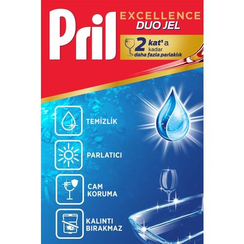 Pril Excellence Duo Jel Bulaşık Makinesi Deterjanı 900 ml 50 Yıkama Hijyen Ekstra Parlaklık