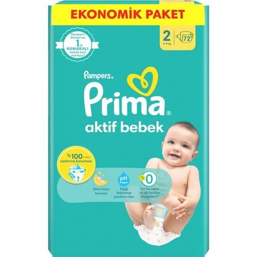 Prima Bebek Bezi Aktif Bebek 2 Beden 72 Adet Fırsat Paketi