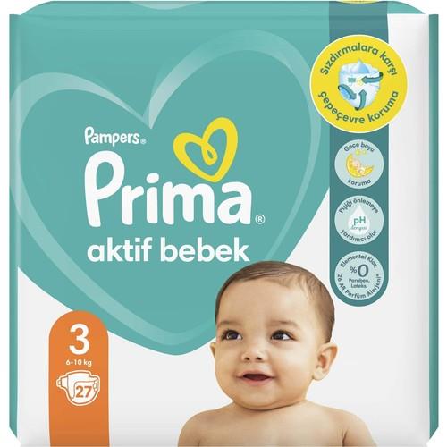 Prima Bebek Bezi Aktif Bebek 3 Beden 27 Adet İkiz Paket