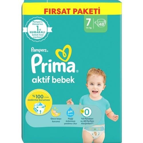 Prima Bebek Bezi Aktif Bebek 7 Beden 48 Adet XX Large Mega Fırsat Paketi