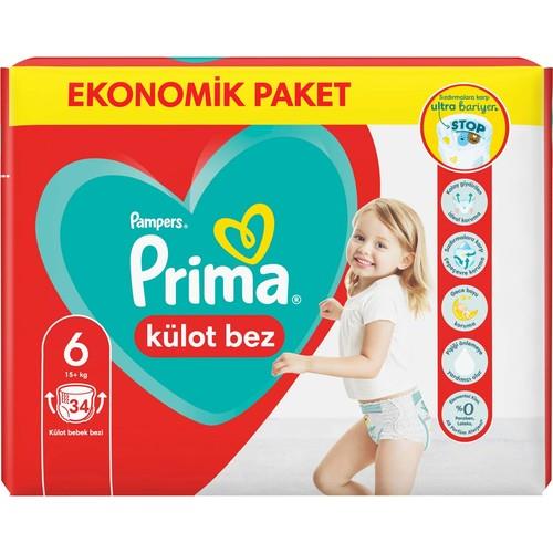 Prima Külot Bebek Bezi 6 Beden 34 Adet Ekstra Large Ekonomik Paket