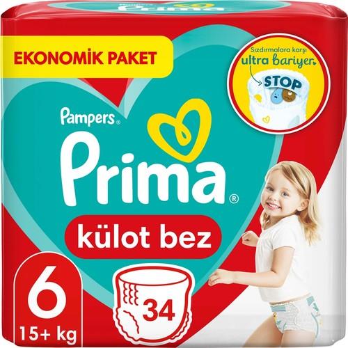 Prima Külot Bebek Bezi 6 Beden 34 Adet Ekstra Large Ekonomik Paket
