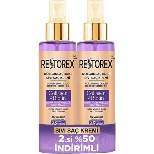 Restorex Collagen ve Biotin Sıvı Saç Kremi 2 x 200 ml