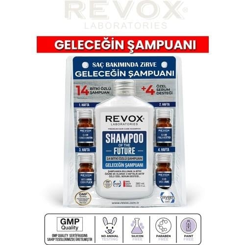 Revox Bitkisel Şampuan ve Aktif Özlü 4 Adet Özel Destek Serumu Saç Bakım Seti Geleceğin Şampuanı