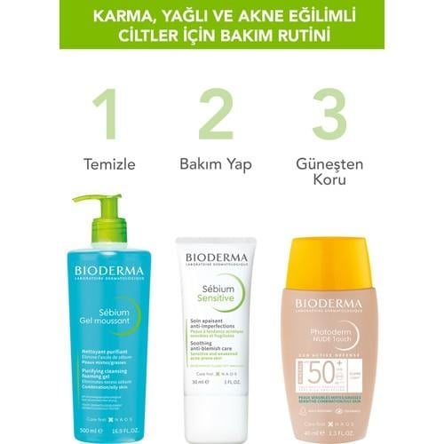 Sebium Sensitive Karma, Yağlı ve Akne Eğilimli Ciltler Yatıştırıcı Nemlendirici Bakım Kremi 30 ml