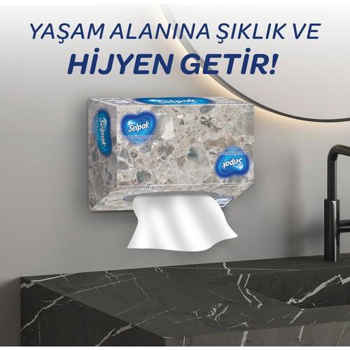 Selpak El ve Yüz Havlusu Kutulu Mermer Desen 80 Yaprak
