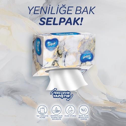 Selpak El ve Yüz Havlusu Kutulu Mermer Desen 80 Yaprak