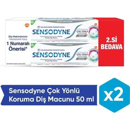 Sensodyne Diş Macunu Çok Yönlü Koruma Hassasiyet ve Beyazlık 2×50 ml Ferah Nane İngiltere