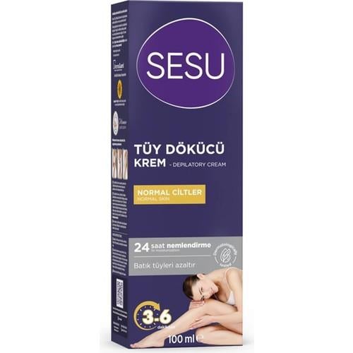 Sesu Tüy Dökücü Krem Normal Ciltler İçin 100 ml 24 Saat Nemlendirme Etkisiyle