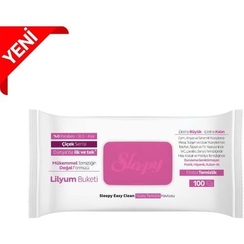 Sleepy Easy Clean Lilyum Buketi Yüzey Temizlik Havlusu&Mendili 100 Yaprak