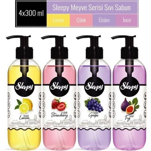 Sleepy Meyve Serisi Sıvı Sabun 4lü Avantaj Paketi 4×300 ml