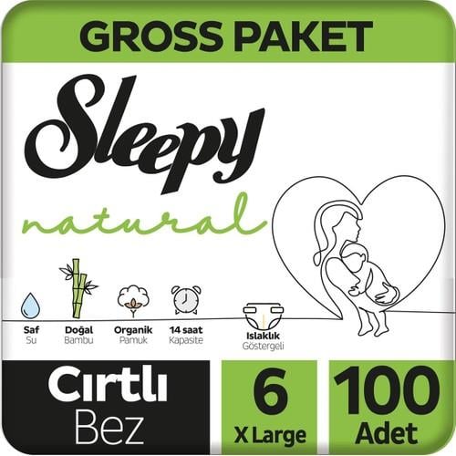 Sleepy Natural Gross Paket Bebek Bezi 6 Numara Xlarge 100 Adet