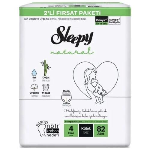 Sleepy Natural Külot Bebek Bezi 4 Beden Maxi 82li Fırsat Paket
