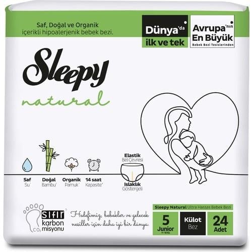 Sleepy Natural Külot Bebek Bezi 5 Beden 11-18 kg 24lü