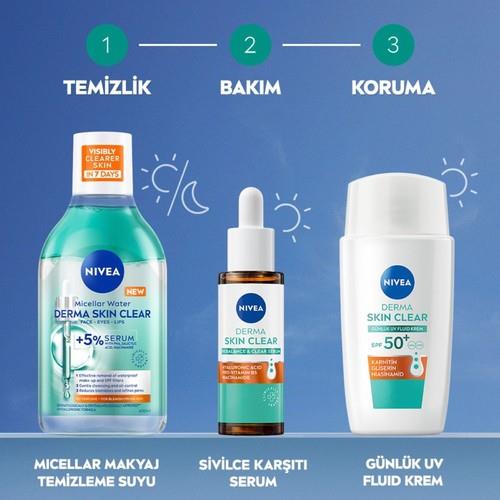 SPF50 Derma Skin Clear Yüz Kremi 40 Ml, Matlaştırıcı, Karnitin, Gliserin,niasinamid