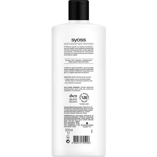Syoss Keratin Mükemmelliği Saç Kremi Güçlendirici Etkiyle 500 ml Mavi Lotus İçeren