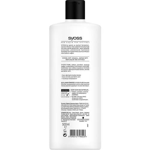 Syoss Pure Ağırlaştırmayan Saç Kremı 500Ml Saç Bakım Saç Kremi