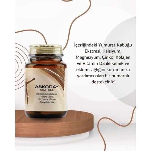 Thymolix Yumurta Kabuğu Ekstresi, Hidrolize  ve Vitaminler Içeren Komplex Gıda Takviyesi 30 Tablet Askoday Nem-Coll