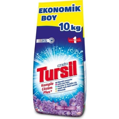 Tursil Matik 10 kg Beyazlar ve Renkliler Hepsi1Arada Toz Çamaşır Deterjanı Leylak Bahçesi (66 Yıkama)