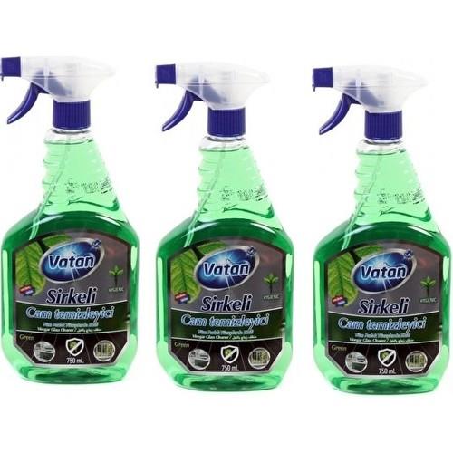 Vatan Sirkeli Cam Temizleyici Sprey Yeşil 750 ml 3 Adet