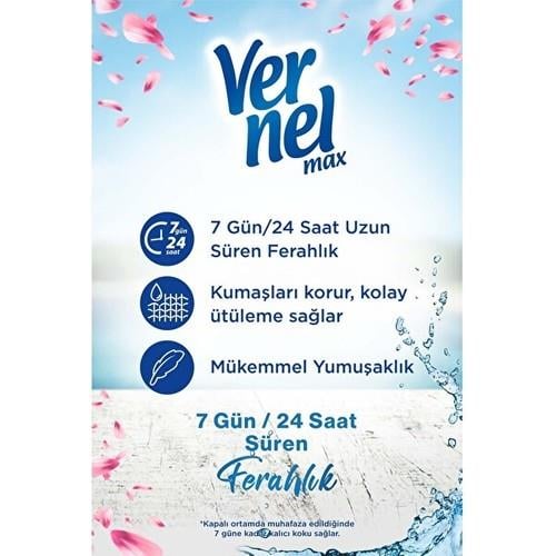Vernel Max Konsantre Sıvı Çamaşır Yumuşatıcısı Sensitive 1440ml 60 Yıkama
