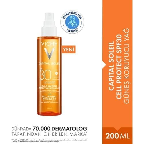 Vichy Capital Soleil Cell Protect Oil SPF30+ 200ML