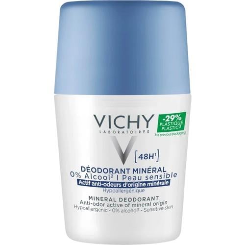 Vichy Mineral Unisex Roll-on Deodorant 50 ml – Pudrasız, Alkol İçermeyen, Hipoalerjenik, 48 Saat Koruma