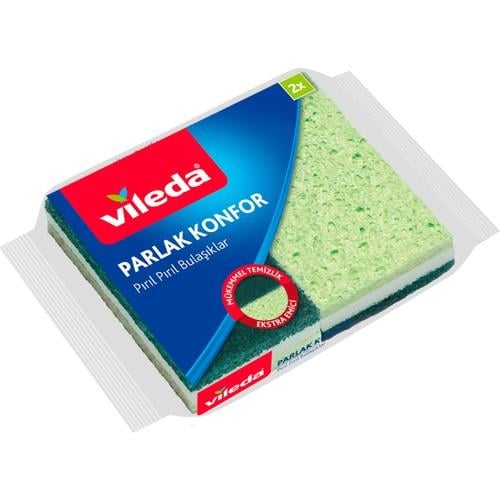 Vileda 2'li Parlak Konfor Düz Bulaşık Süngeri