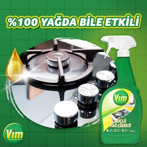 Vim Güçlü Yağ Çözücü Sprey %100 Yağda Bile Etkili 1000ml