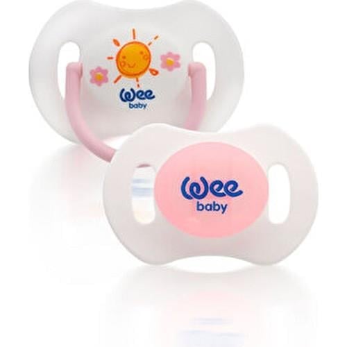 Wee Baby 2li Silikon Damaklı Emzik 6-18 Ay Karanlıkta Parlayan Tasarım