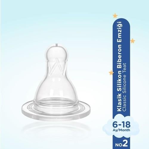 Wee Baby Yuvarlak Uçlu Silikon Biberon Emziği Normal Akış No:2 6-18 Ay