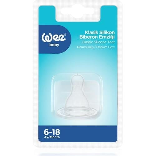 Wee Baby Yuvarlak Uçlu Silikon Biberon Emziği Normal Akış No:2 6-18 Ay