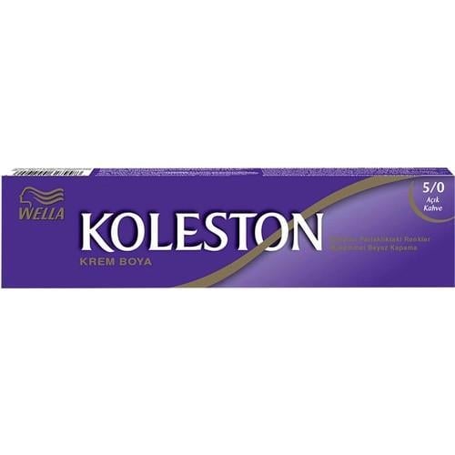 Wella Koleston Amonyaksız Saç Boyası - 5/0 Açık Kahve, Yoğun Renk Etkisi ve Uzun Süre Kalıcı Canlı Renkler, 99 ml