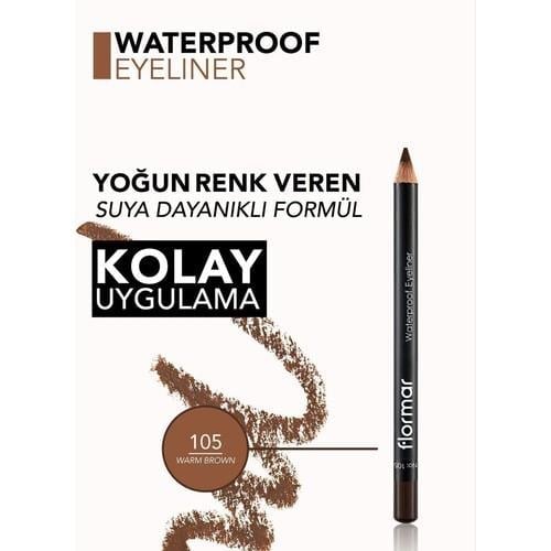 Yoğun Renk Veren Suya Dayanıklı Mat Göz Kalemi (105 Warm Brown) 8690604109050