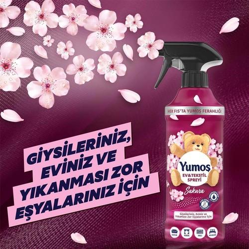 Yumoş Ev ve Tekstil Spreyi Sakura Yıkanması Zor Eşyalar İçin 450 ml