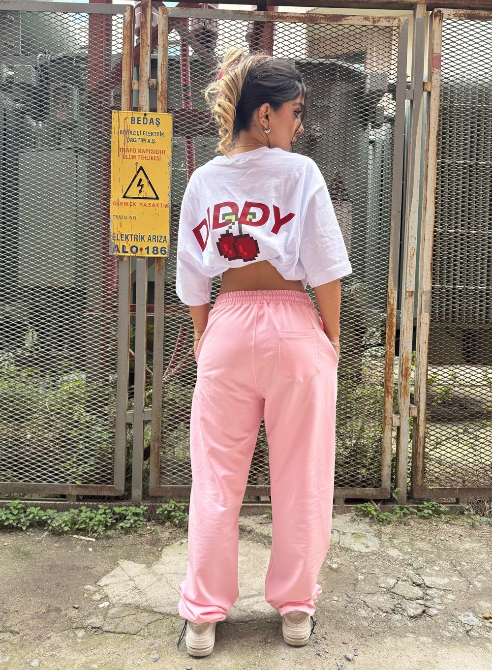 DIDDY Premium Paça Lastikli Oversize Eşofman pembe